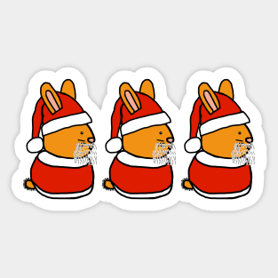 Cute Santa Bunny Trio Sticker